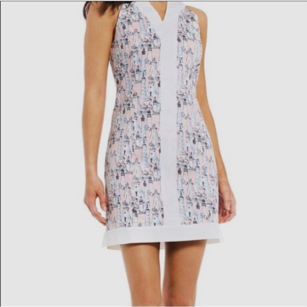 NWT LAUREN JAMES Adrienne Nautical & Nice print dress - S